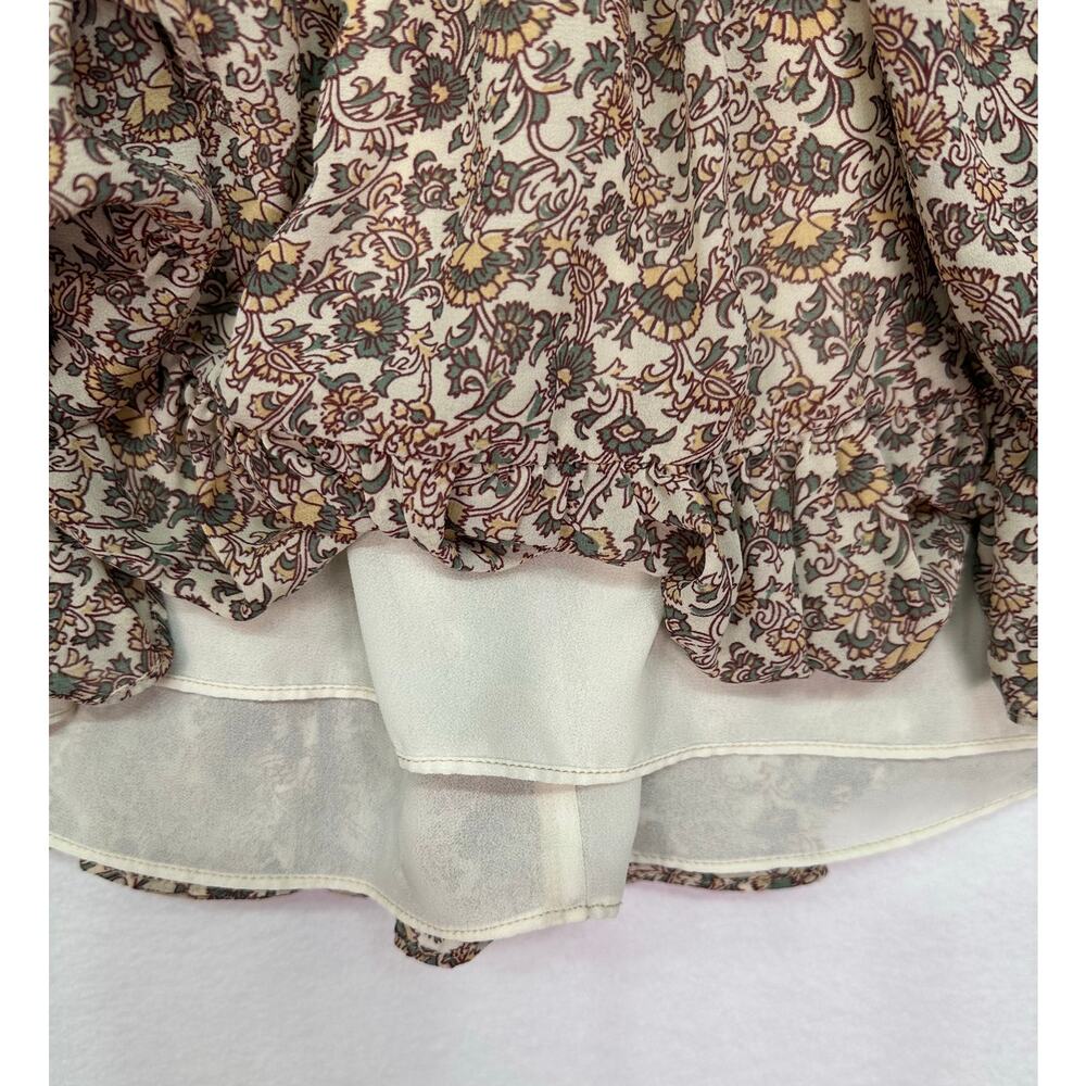 Caara Floral Print Fit and Flare Long Sleeve Mini Dress Size XS - Picture 7 of 12